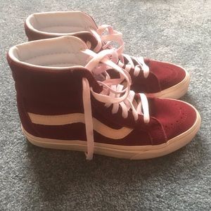Used Women’s Maroon Suede Vans - Size 7